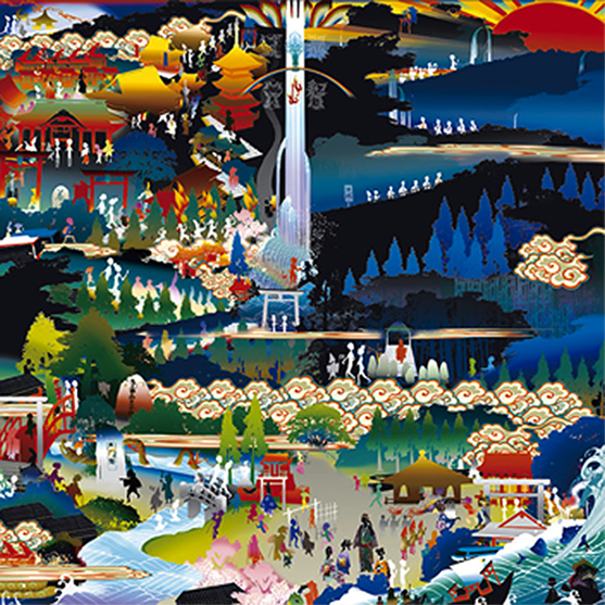 世界遺産登録記念のコンペティション最優秀賞作品「極彩色熊野古道曼荼羅」