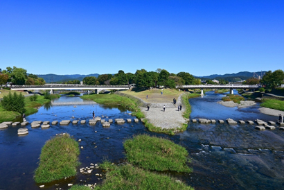 鴨川(出町柳・鴨川デルタ方面)